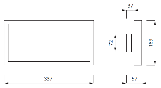 Размеры настенного светодиодного светового указателя выхода IP44 Infinity B LED Awex