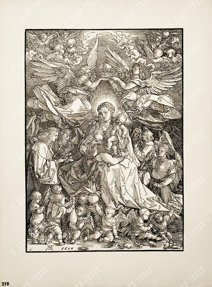 [Гравюра Рейха] Дюрер Альбрехт. Богородица в окружении ангелов. Гелиогравюра. Начало ХХ в. / У дяди Гиляя