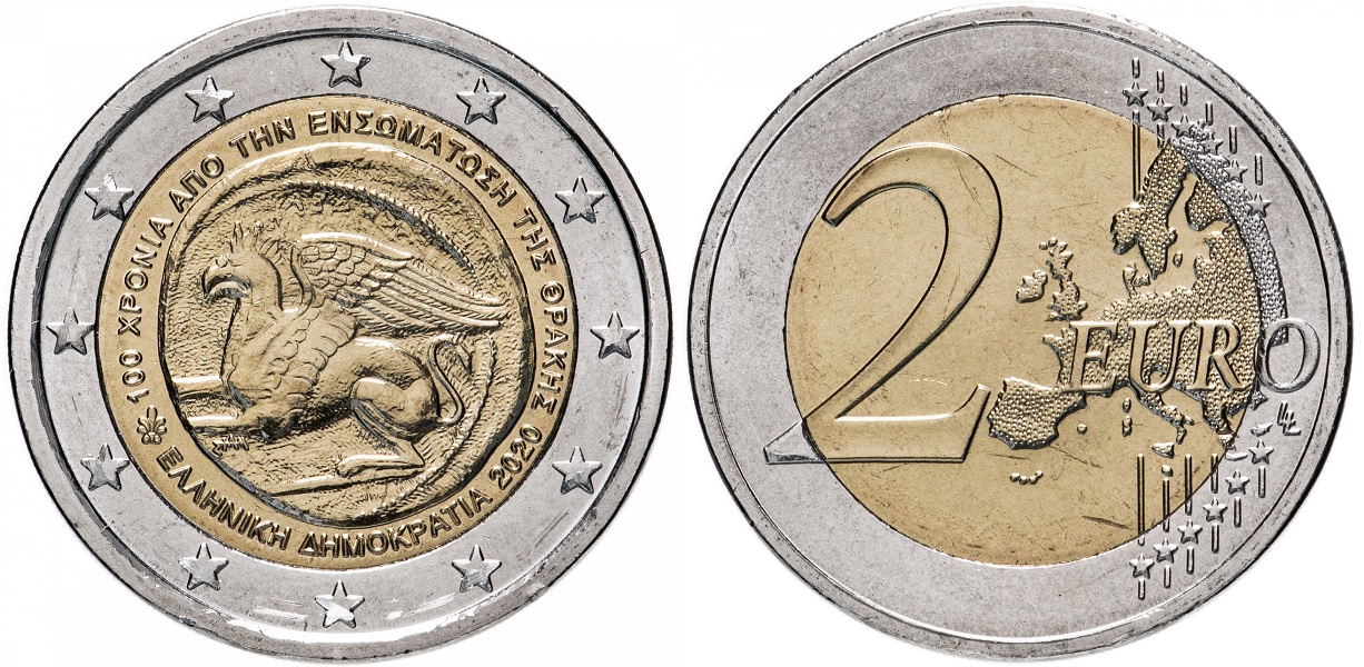 2 евро Греции 2020