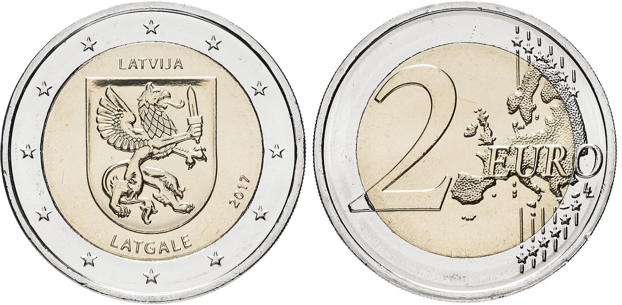 2 евро  Латвии 2017