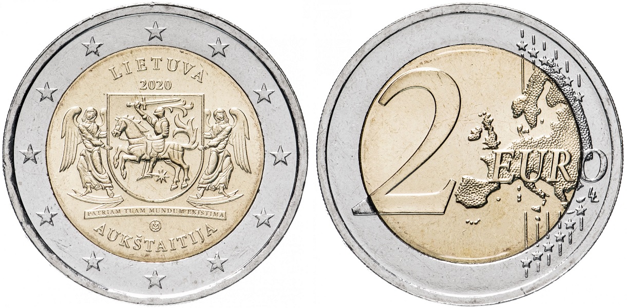 2 евро Литвы 2020