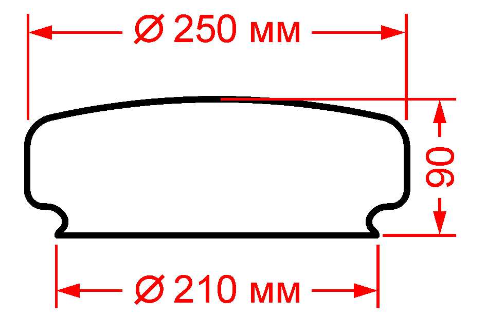 Габаритные размеры рассеивателя 838.00.01 - стекла судового светильника СС-838