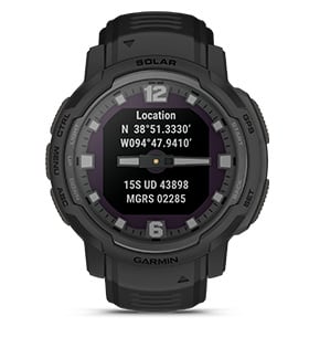 Умные часы Garmin Instinct Crossover Solar - Tactical Edition, черный: ДВА ФОРМАТА КООРДИНАТ GPS