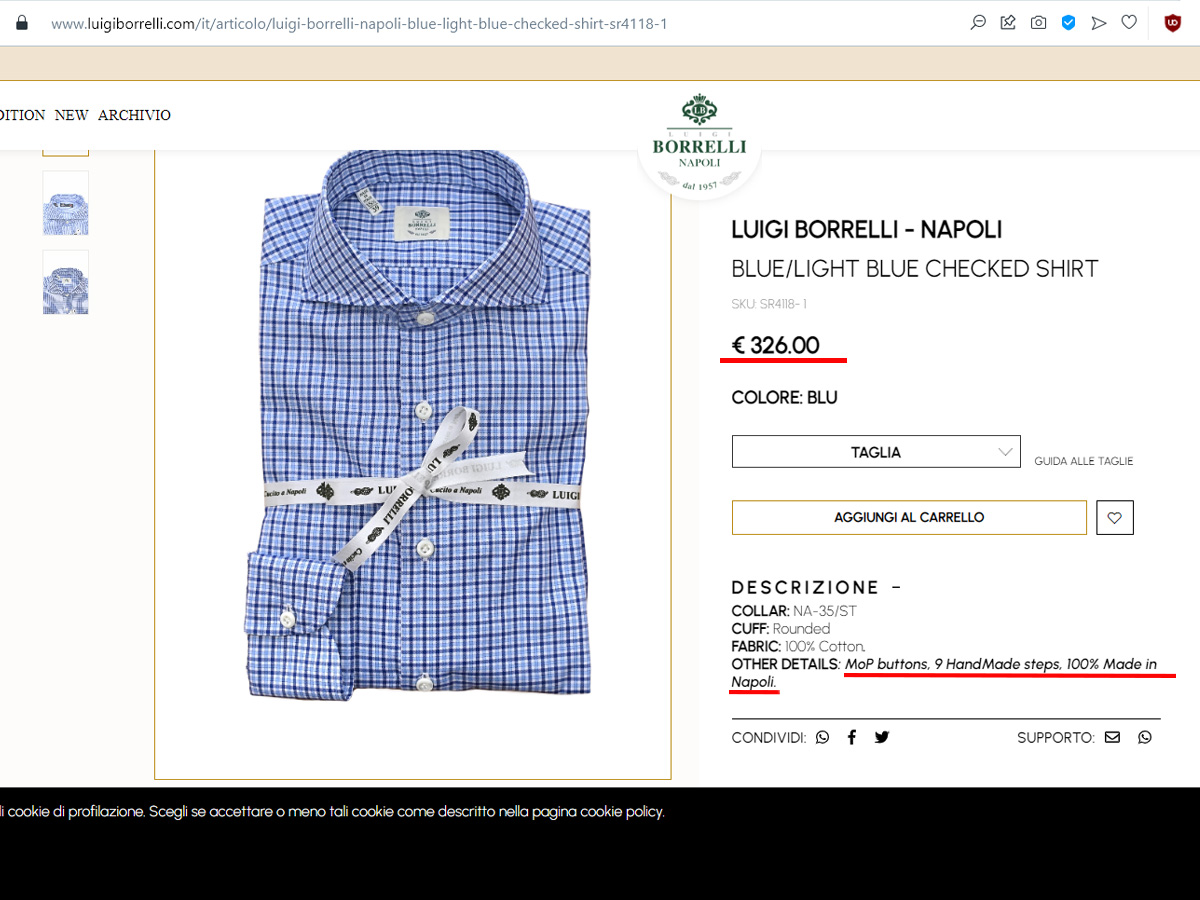Скриншот с сайта Luigi Borrelli