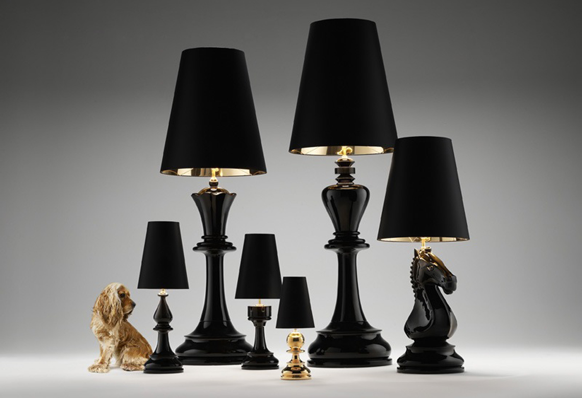 Новая коллекция светильников от мебельной фабрики Scandal: настольные и напольные лампы ручной работы Chess Lamps.