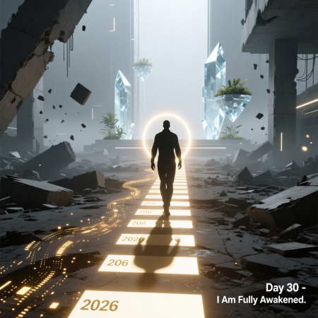 <img src="30-day-transformation-2026.jpg" alt="A person undergoing a 30-day transformation in 2026, walking a path from chaos to clarity and success">