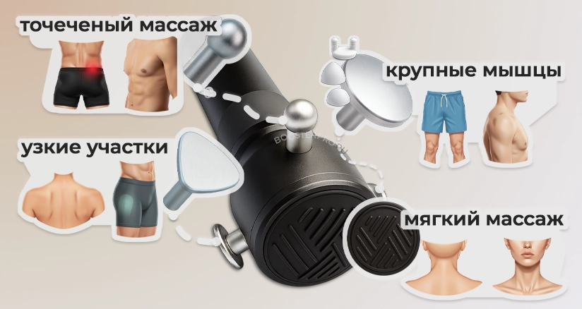 Вибромассажёр Booster Rapid массажные головки