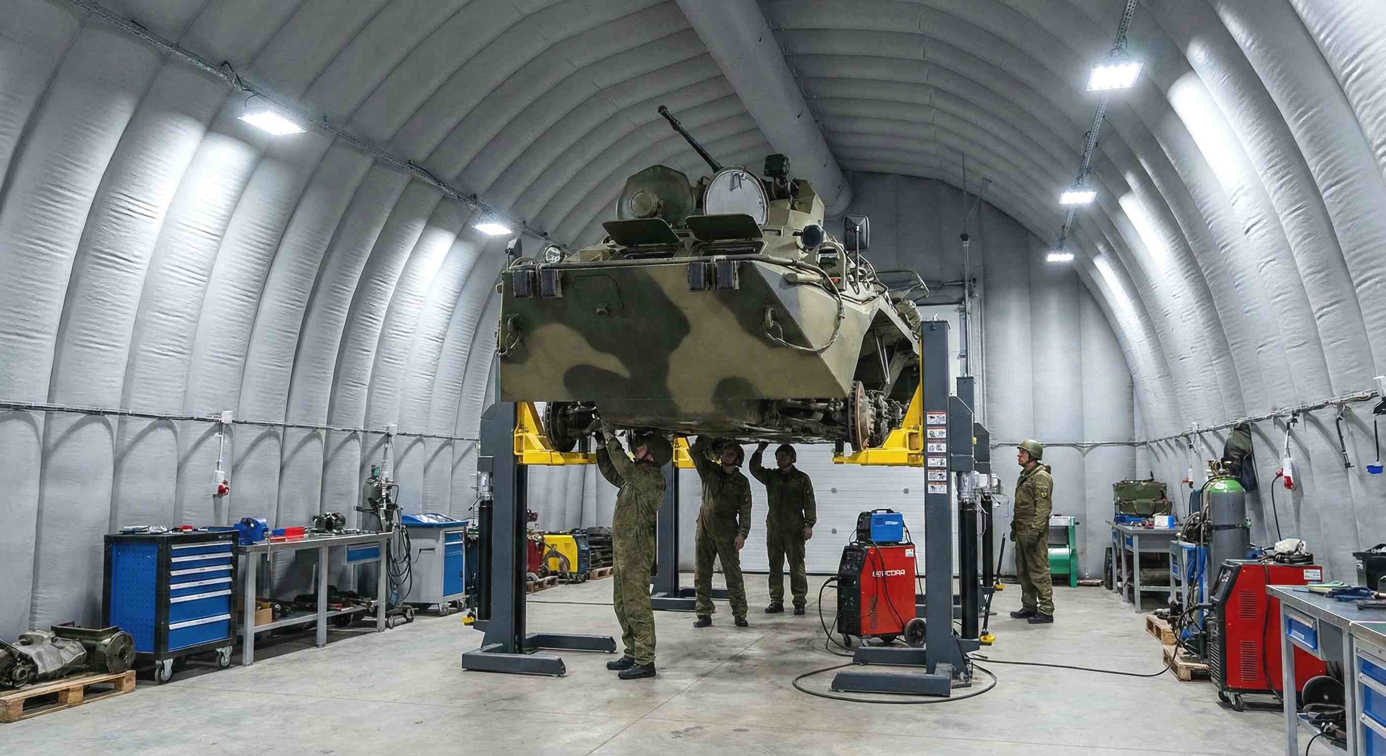 Техническое обслуживание техники в пневмоангаре