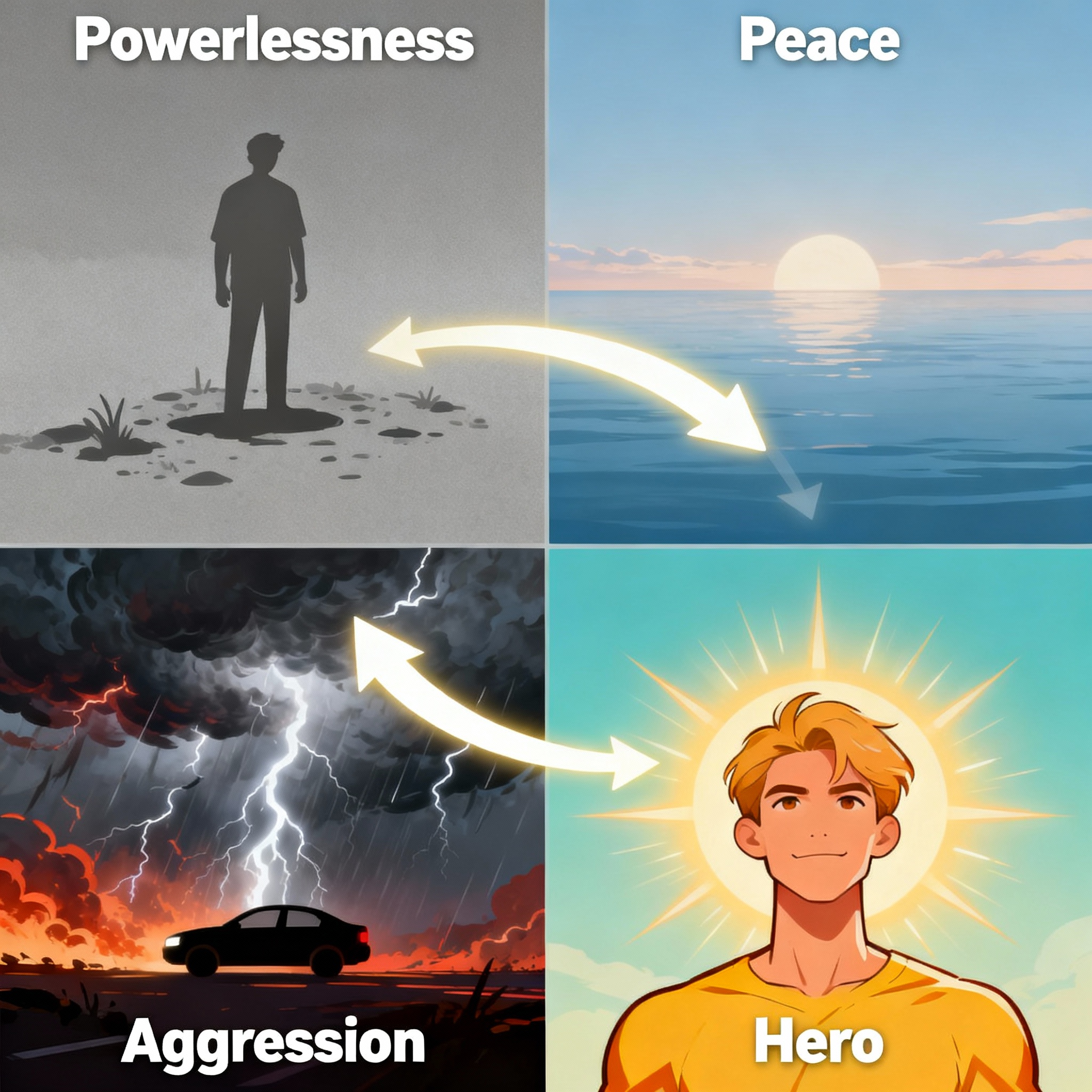 <img src="energy-compass-driving-confidence-hero-state.jpg" alt="Energy compass Hero state Peace Powerlessness driving anxiety recovery transformation confidence">