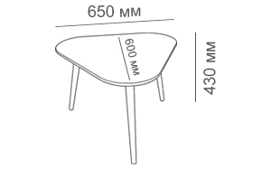 габаритные размеры треугольного журнального столика