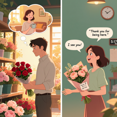 <img src="love-languages-gift-giving-connection.jpg" alt="Partners expressing love through gifts and meaningful communication about different love languages in relationships">