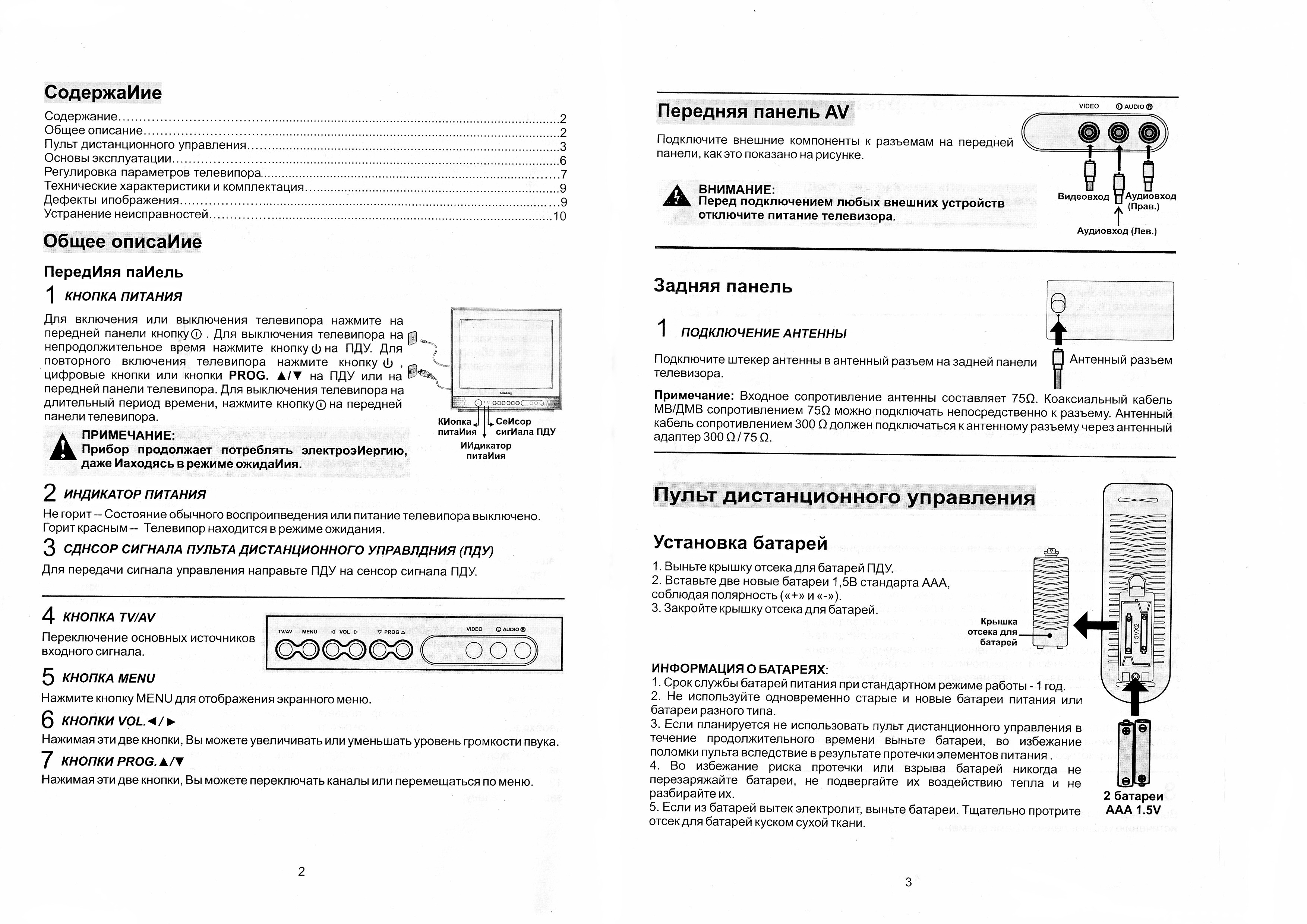 Инструкция телевизора ELENBERG 2109.