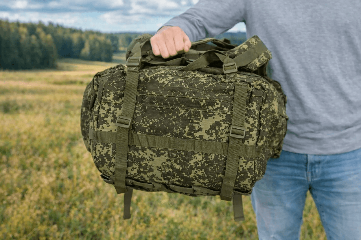 Тактический военный походный каркасный рюкзак 100 л Пиксель