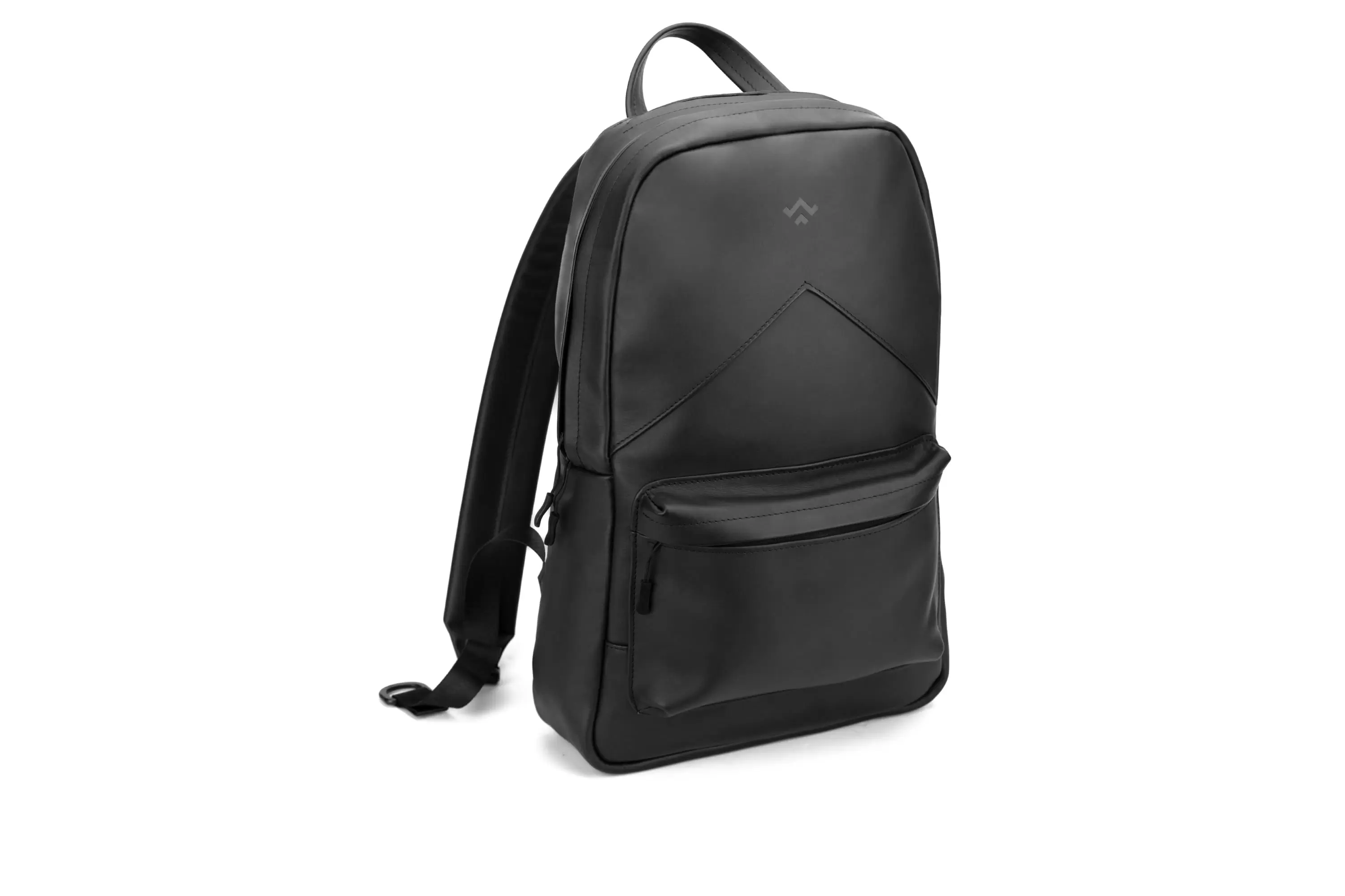 Рюкзак - Бэррон из кожи чёрный детали