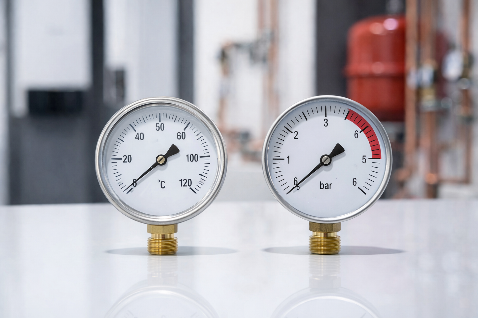 Термометры и манометры на трубах