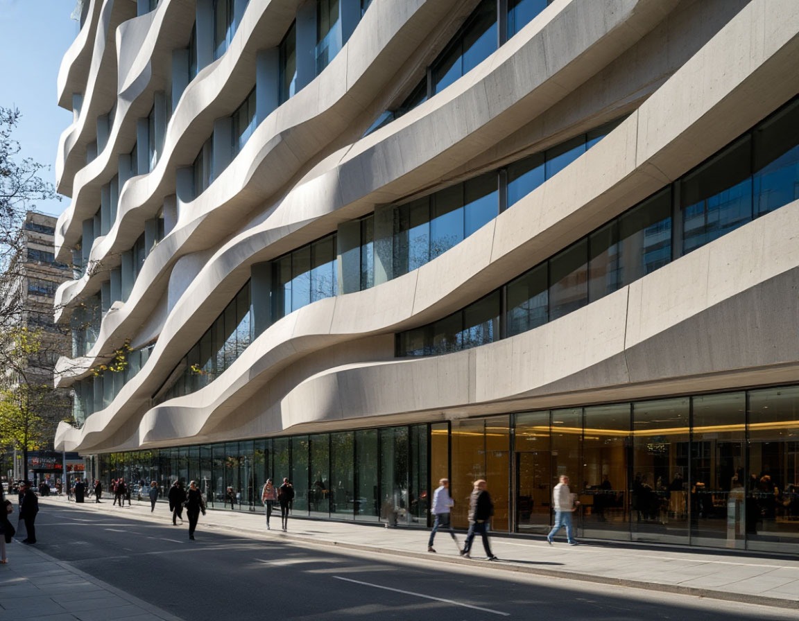 Комбинация стеклофибробетона и натурального камня на навесном вентилируемом фасаде