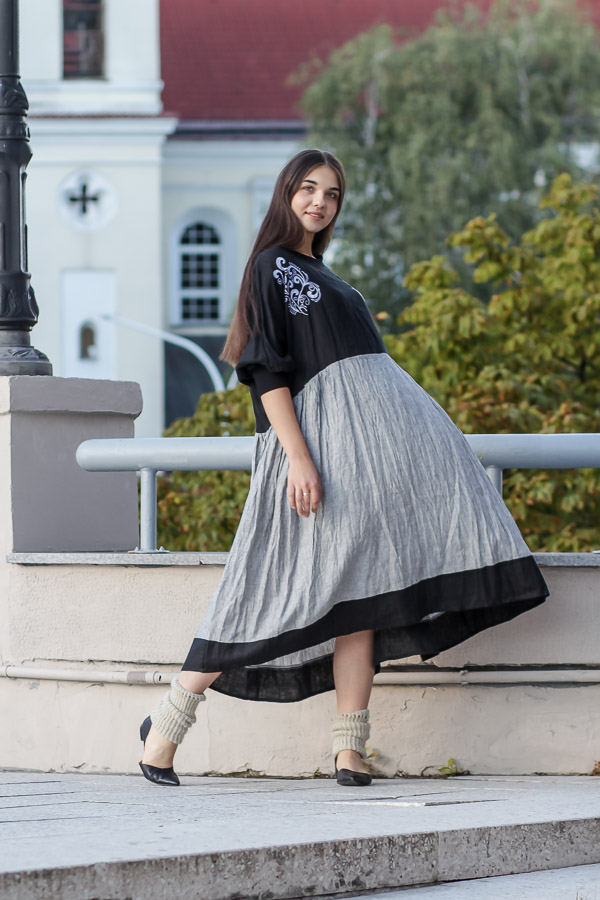 Настенька. Платье комбинированное с вышивкой PL-422570 Настенька. Платье комбинированное с вышивкой PL-422570