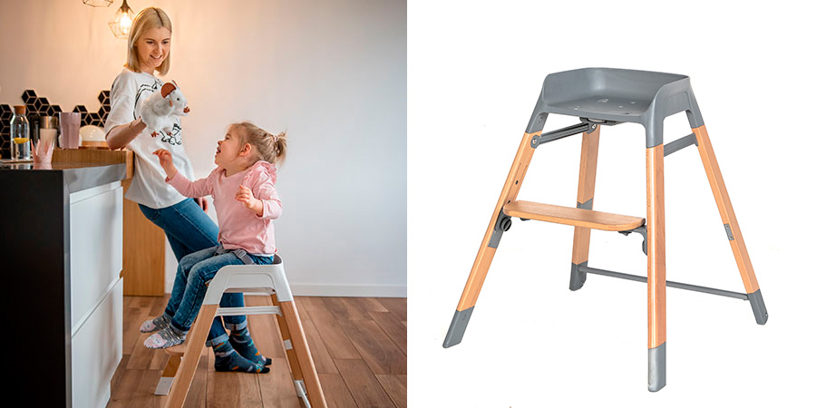 Детский/высокий стул+столешницей, береза