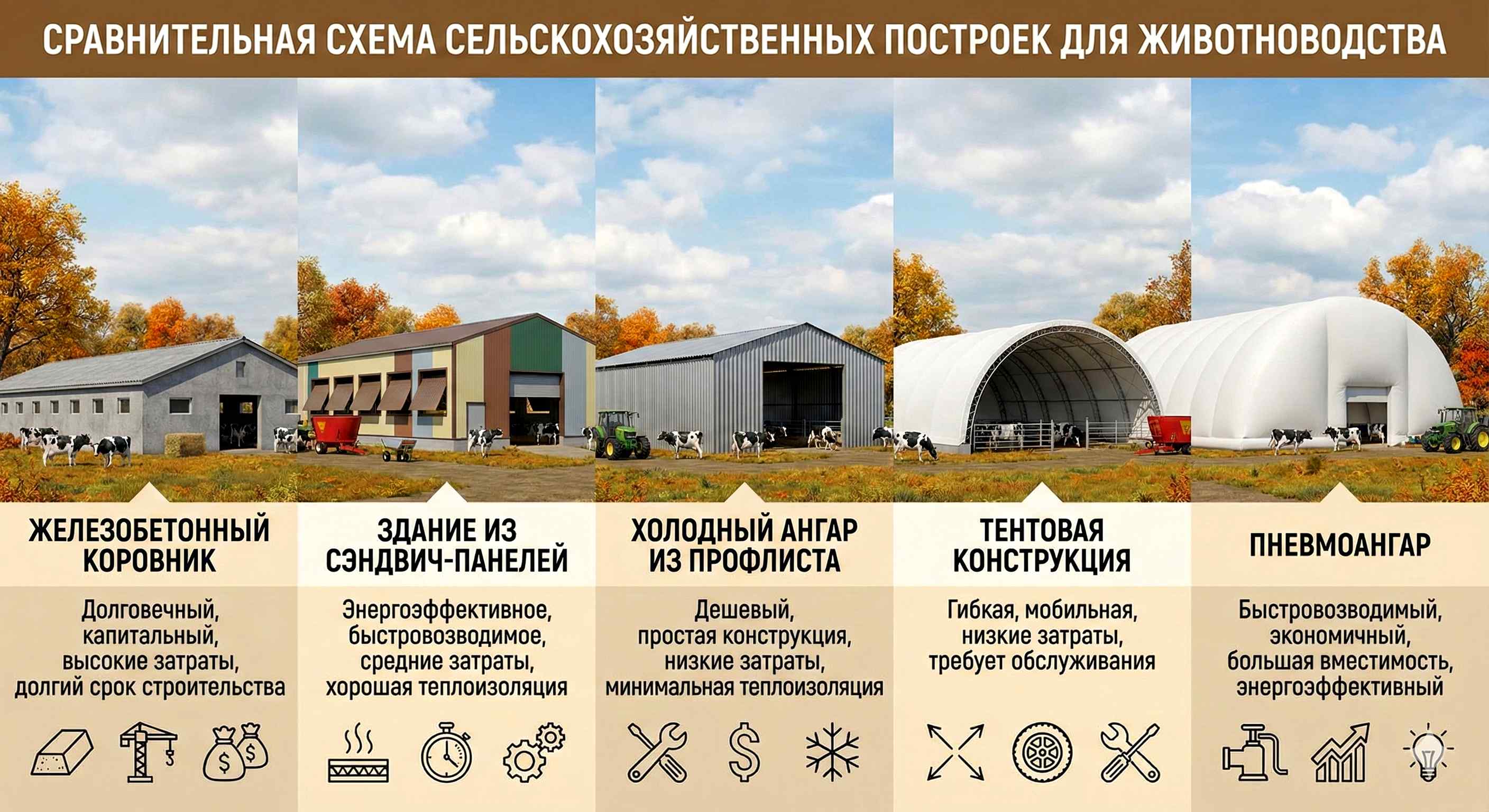 Сравнение типов ангаров - выбор конструкций