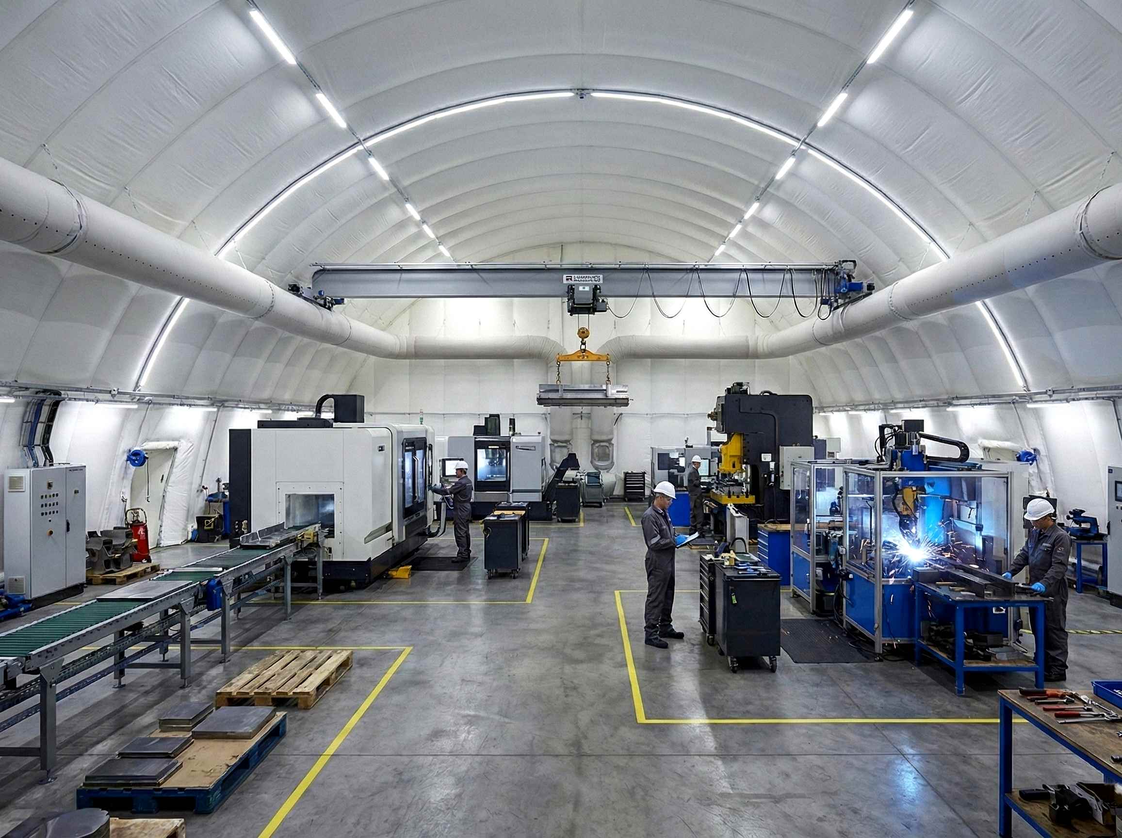 Промышленное использование пневмоангаров