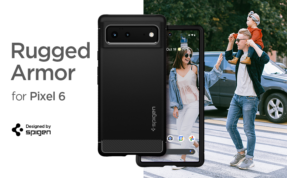 Чехол Spigen Rugged Armor для Google Pixel 6 (2021) - Matte Black