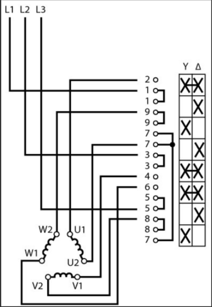 Схема подключения кулачкового переключателя звезда треугольник
