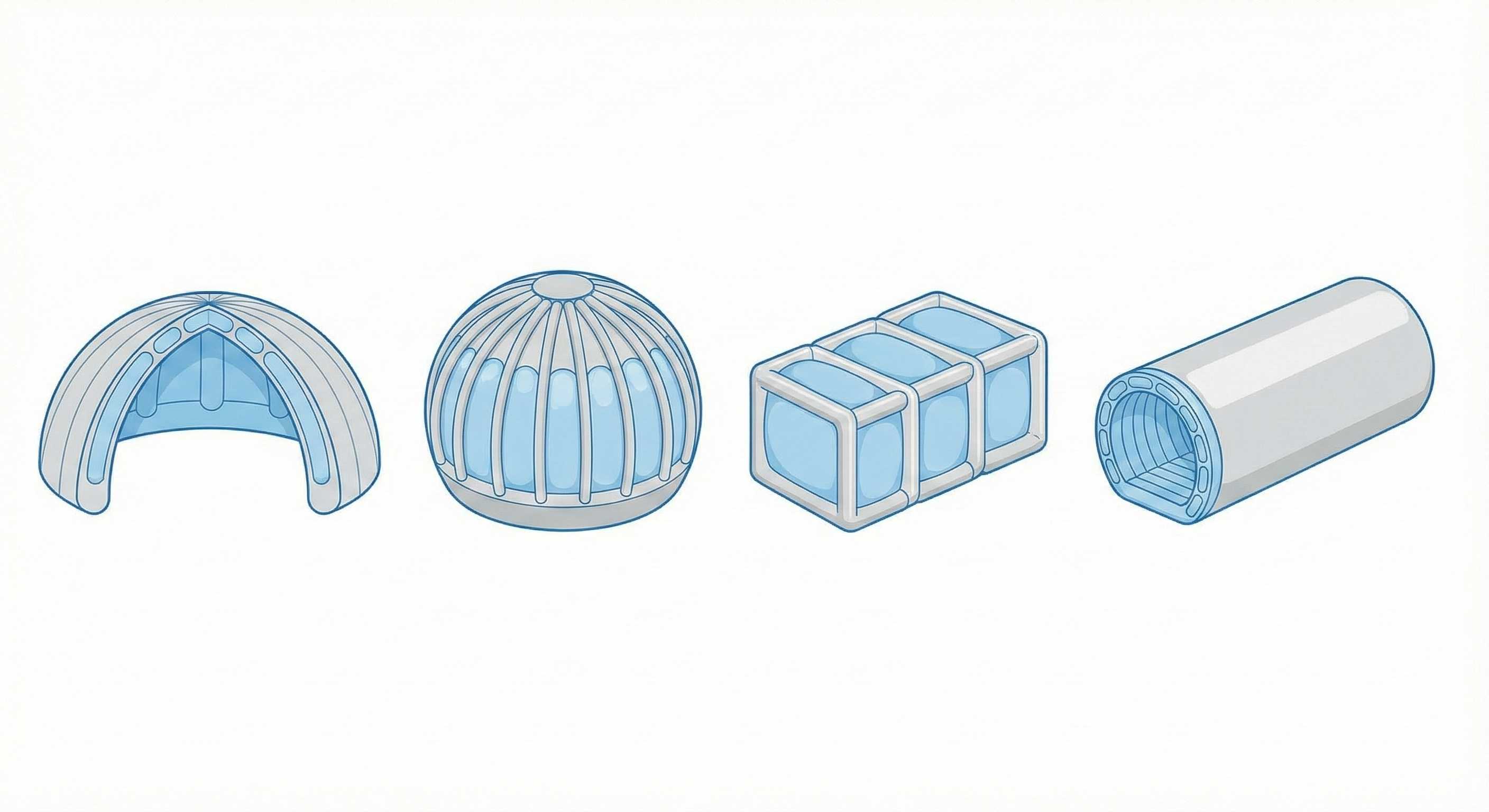 Различные формы пневмоангаров