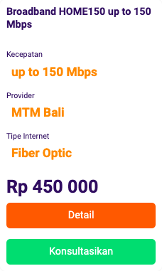 Broadband HOME150 150 Mbps MTM Bali