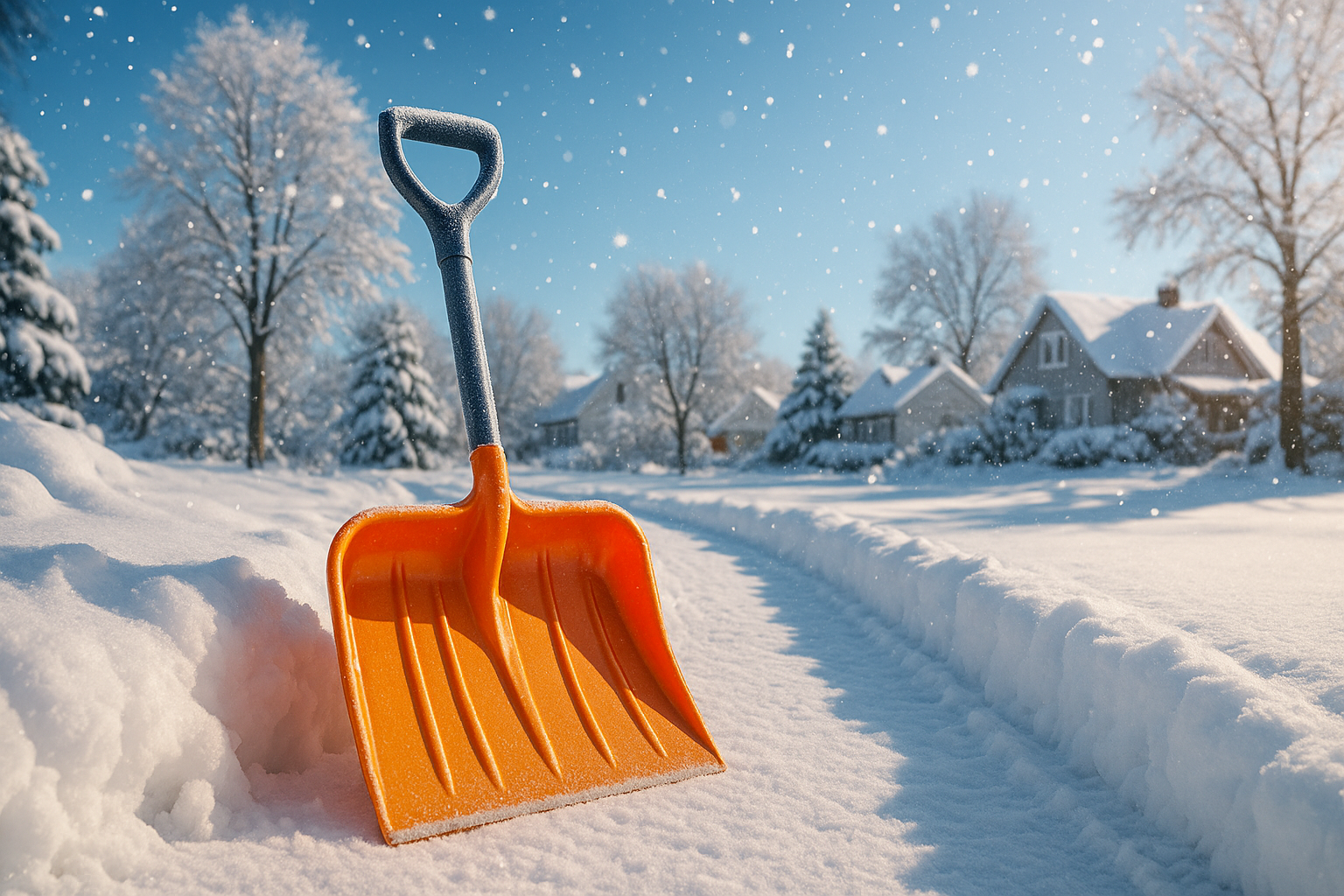 Разные виды снеговых лопат из пластика, алюминия и стали для уборки снега