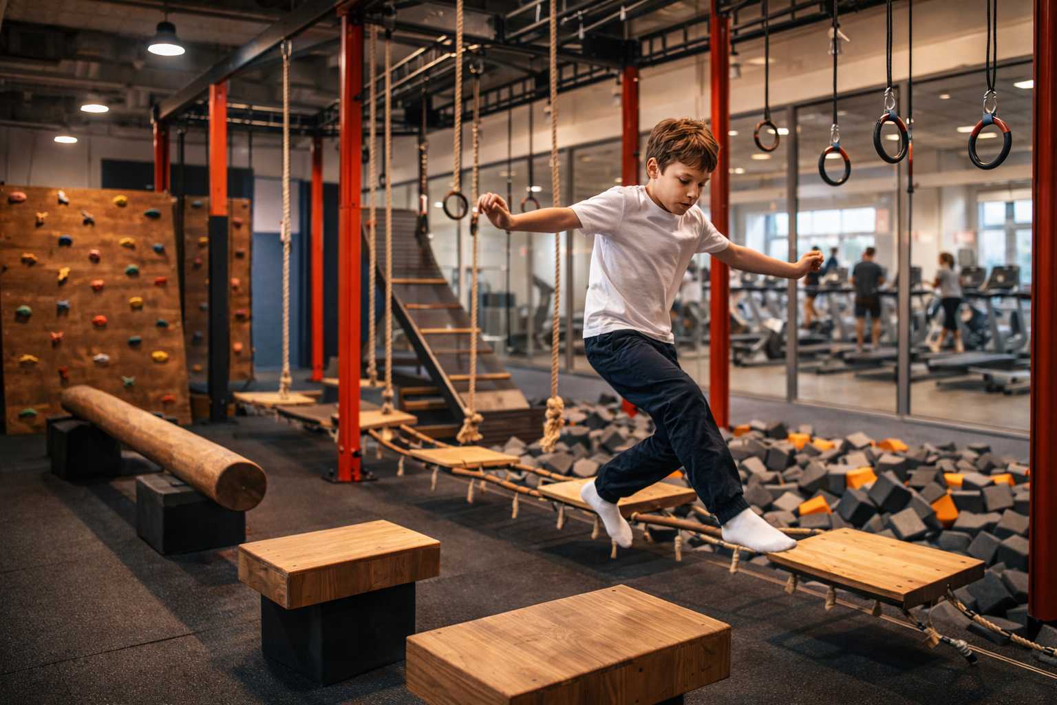 Ниндзя-парк в фитнес-клубе