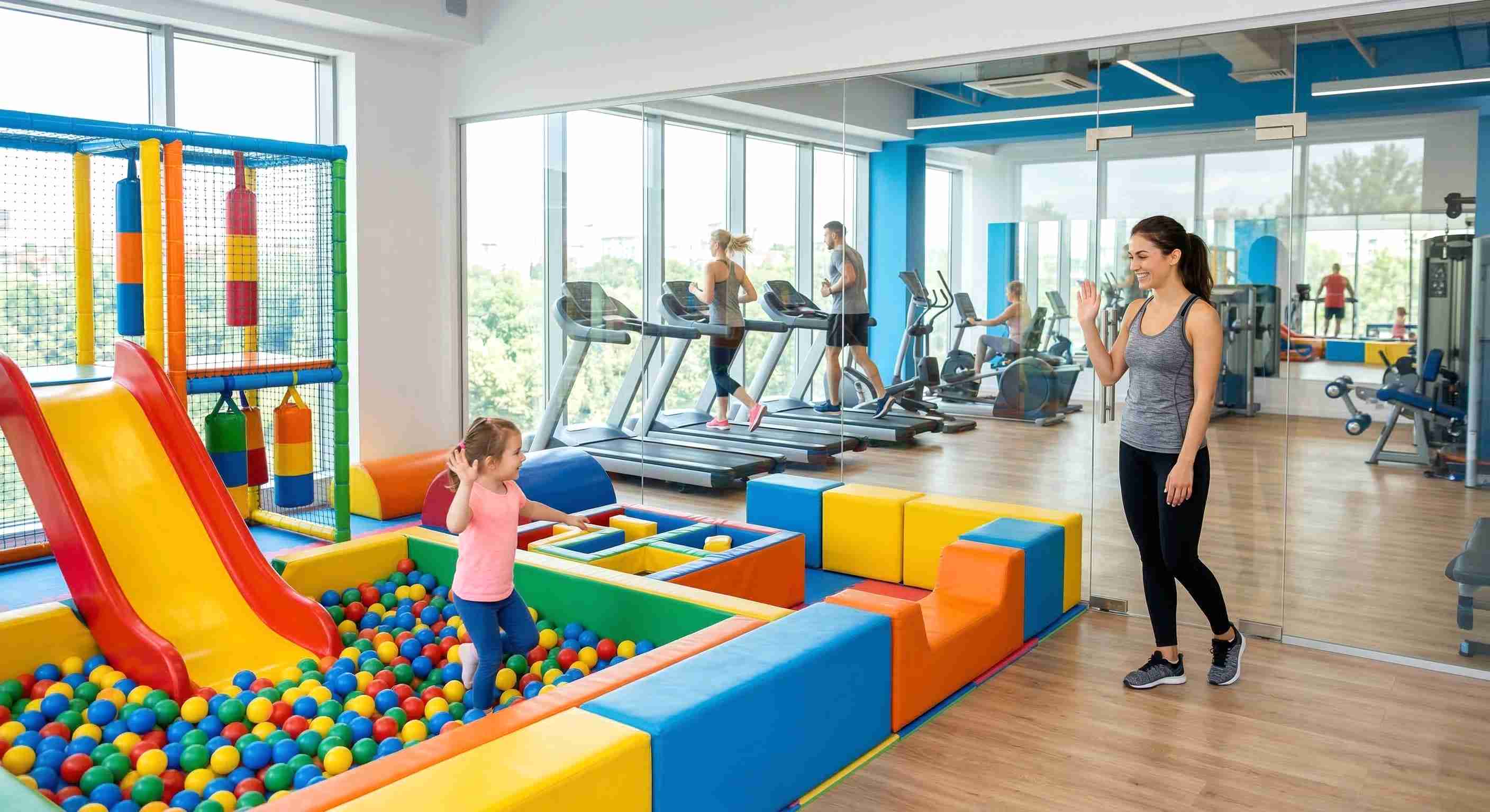 Современный светлый зал фитнес-клуба