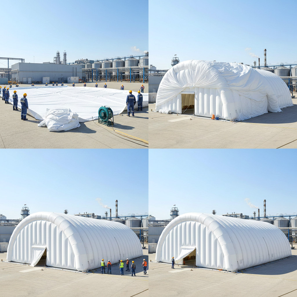 Процесс монтажа пневмоангара