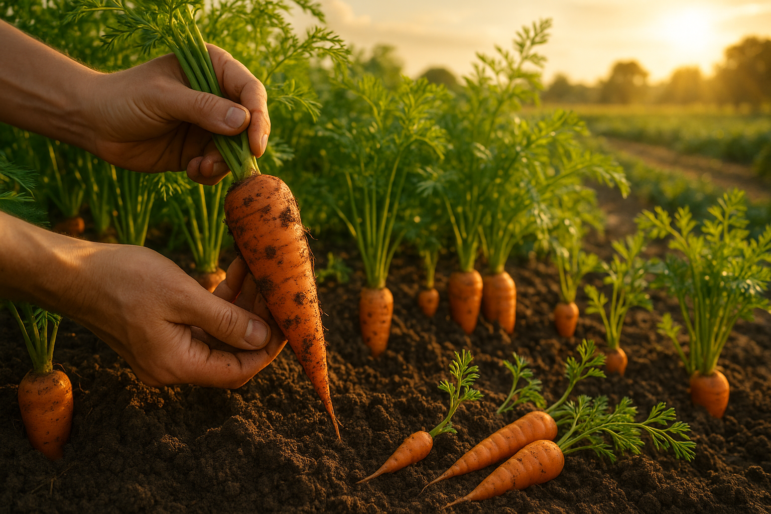 Морковь на грядке в России