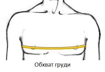 Схема замера обхвата груди