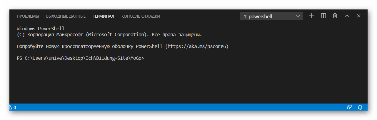 Терминал VS Code