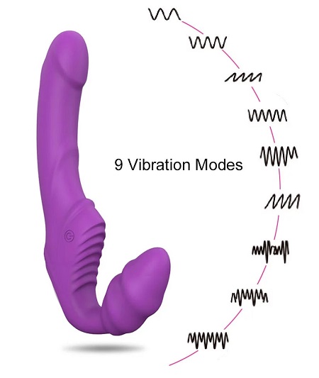 Безремневой анатомический G-spot Strapon HWOK, 9 частот вибрации