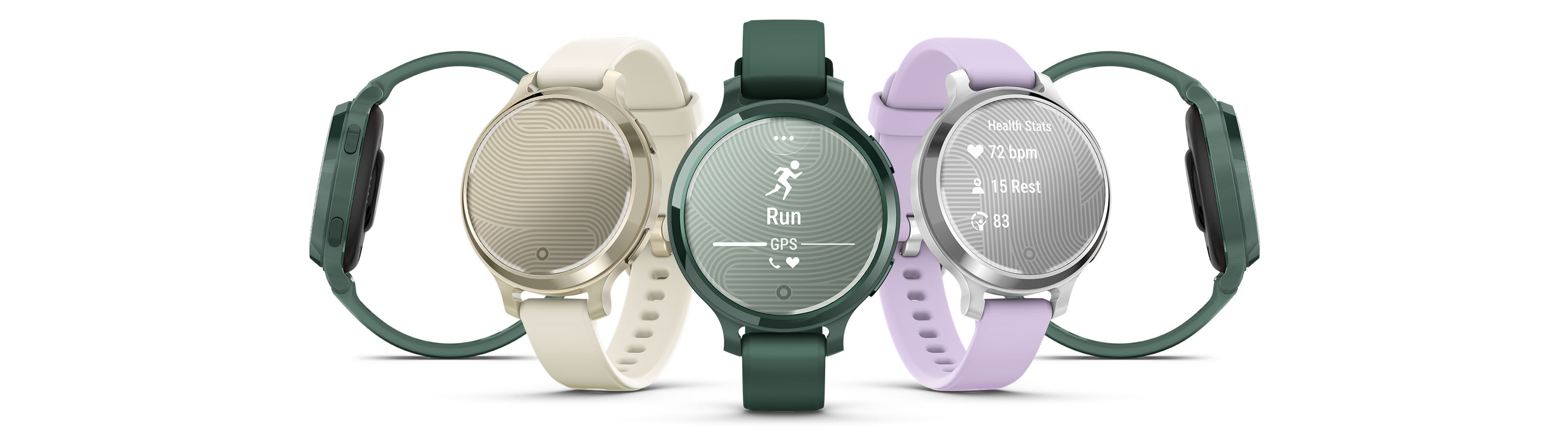 Умные часы Garmin Lily 2 Active серебряного цвета с фиолетовым ремешком: официальное изображение