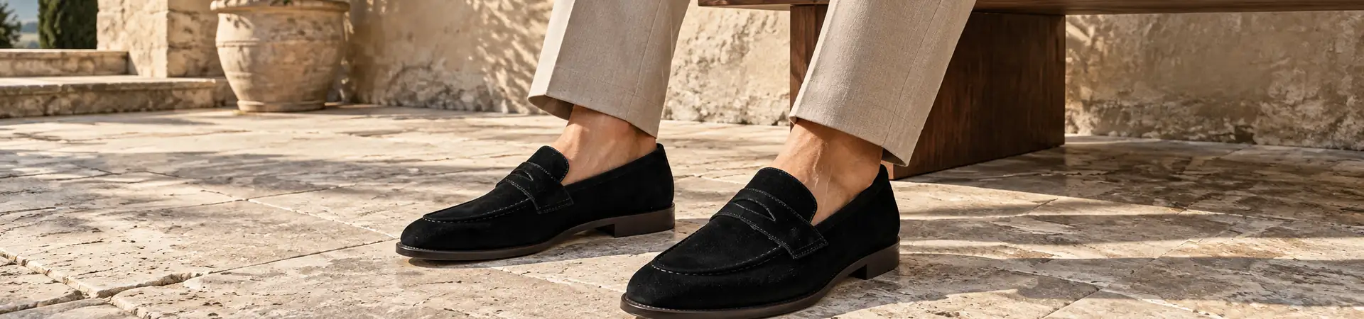 Кеды чёрные от Christian Louboutin BP5-342280 в lifestyle-сцене к статье «Обувь крупным планом: ворс, швы и гладкие детали»