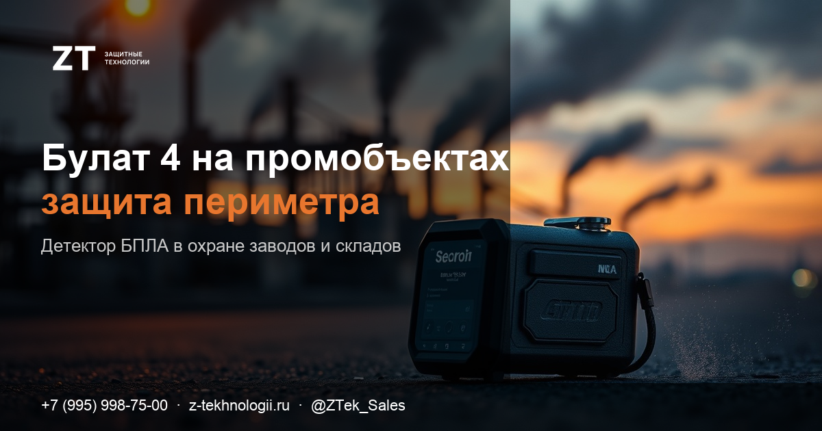 Детектор БПЛА Булат 4 на промышленных объектах Детектор БПЛА Булат 4 на промышленных объектах