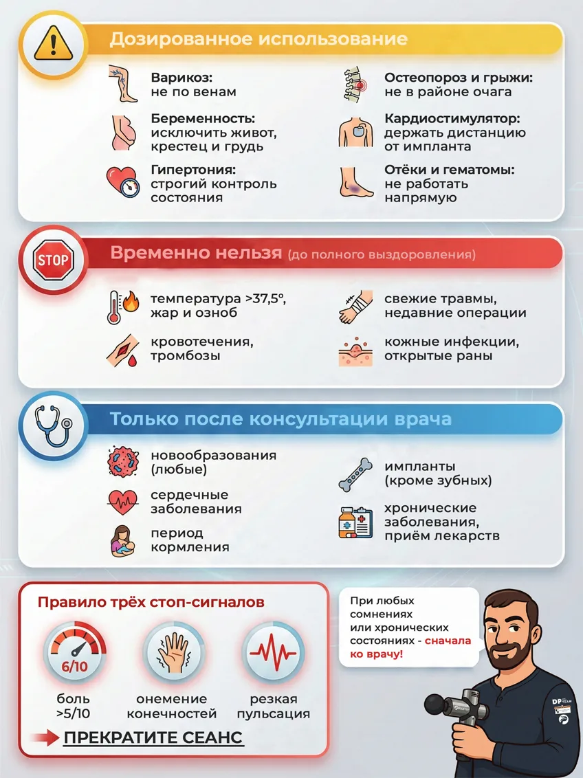 Противопоказания массажного пистолета