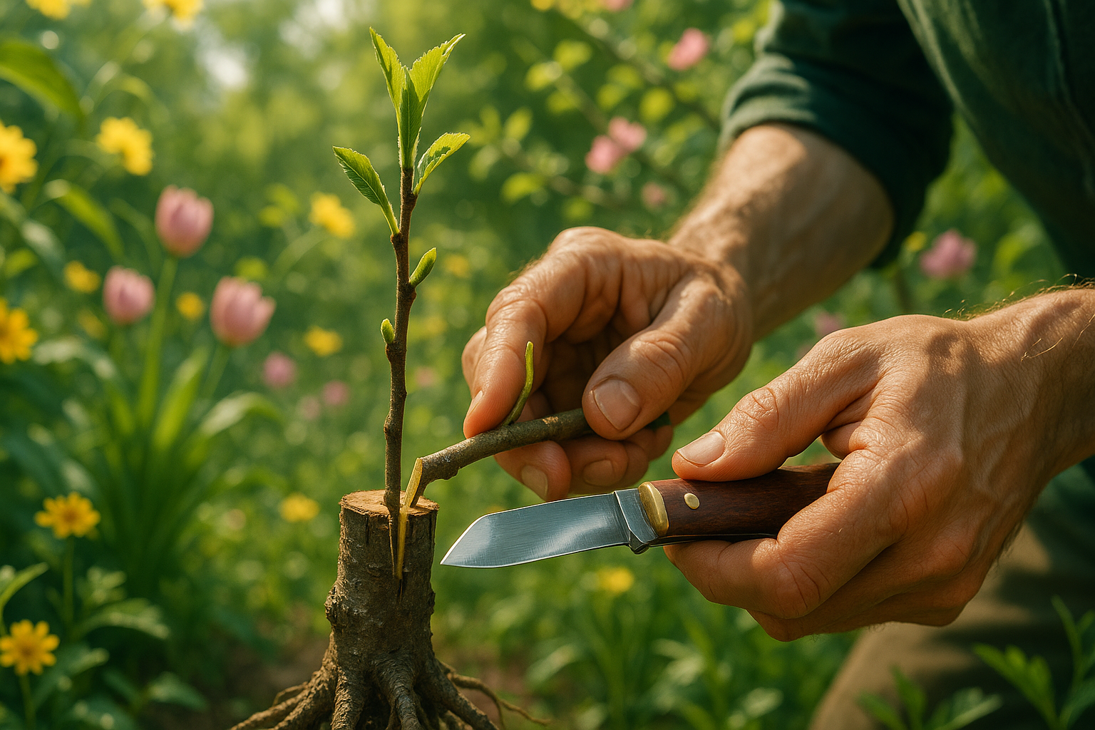 Окулировочный прививочный нож для сада