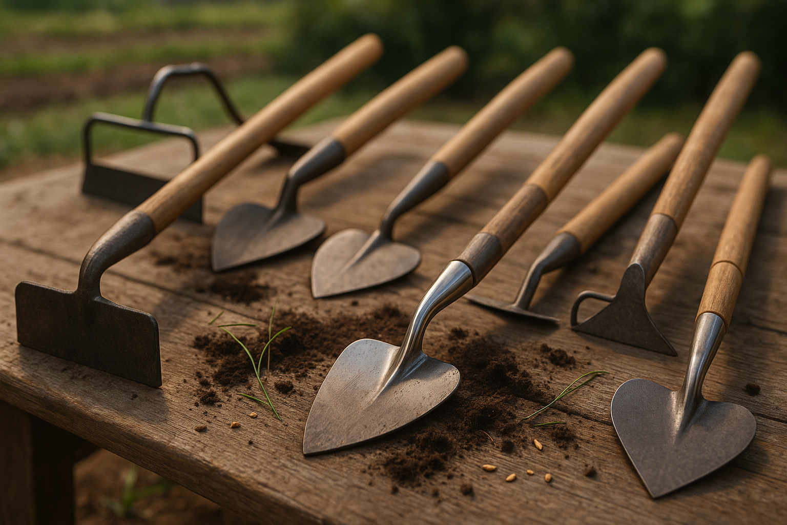 Изображение садовой мотыги для рыхления почвы и удаления сорняков в огороде