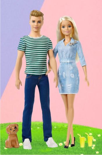 Набор кукол Барби и Кен - На прогулке с щенком