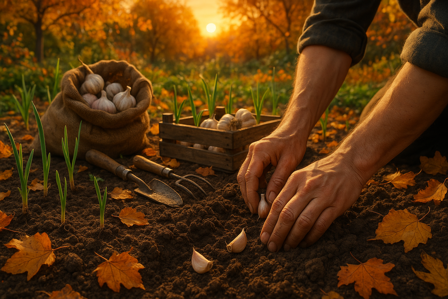 Посадка чеснока осенью в открытый грунт схема и процесс