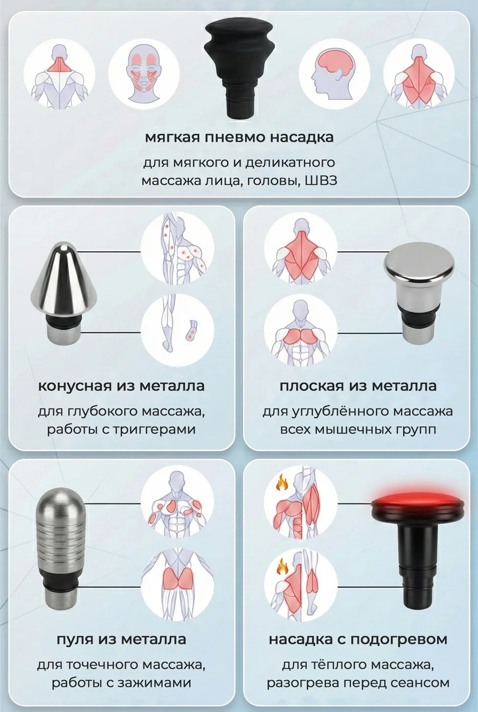Дополнительные насадки 16 мм для Booster Pro 2, Mini и Mini 2