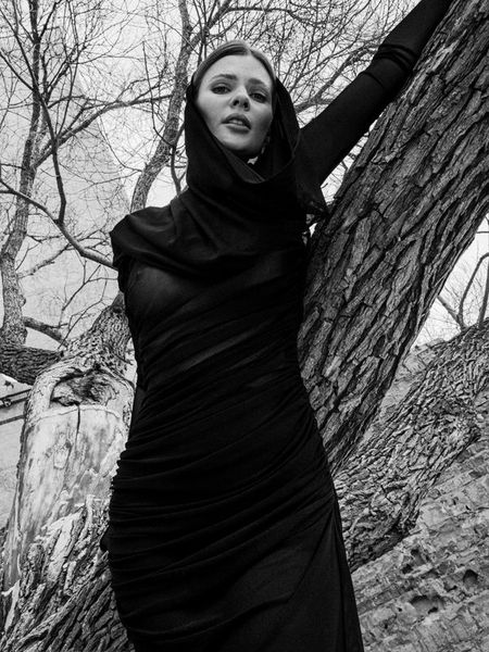 Гофрированное черное платье 2Sides