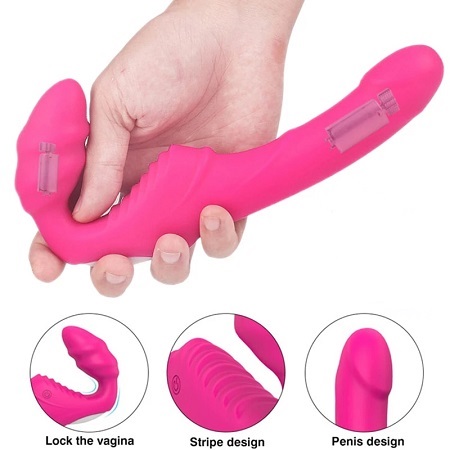 Безремневой анатомический G-spot Strapon HWOK без пульта