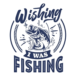 принт Wishing I was fishing