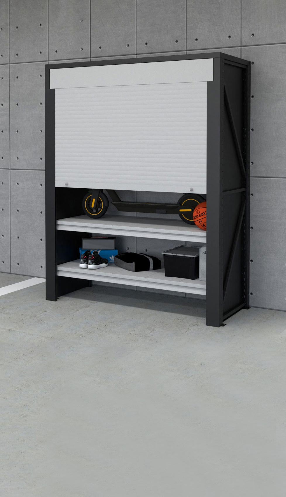 Напольные стеллажи с рольставнями