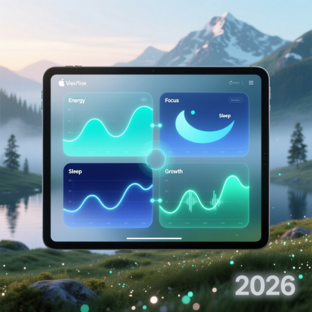 <img src="personal-growth-system-2026-futuristic-dashboard.jpg" alt="Futuristic dashboard of personal development system 2026 showing energy, focus, sleep analytics and growth metrics">
